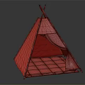 Kids Tepee Tent With Colorful Patterns Dots And Geometric Shapes Interior Mat For Children Play