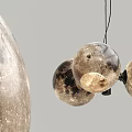 Modern Moon Surface Spherical Pendant Light With Multiple Hanging Decorative Globes 3d model