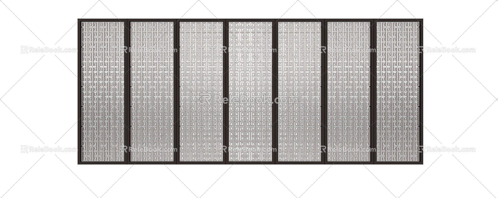 Iron grille fence 3d model