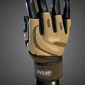 Fingerless Utility Glove With Breathable Mesh And Adjustable Wrist Strap