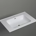 White Ceramic Square Washbasin With Sleek Design For Modern Bathroom Countertop