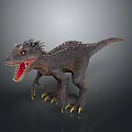 Fierce Dinosaur Character With Spiked Back Open Mouth Sharp Teeth And Yellow Claws