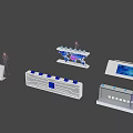 Modern Commercial Equipment With Intelligent Exhibition Stands And Digital Display Screens