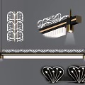 Elegant Modern Chandelier With Lace Pattern Metal Frame Strip Design And Warm Lighting