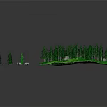 Lush Green Forest Scene With Winding Path Tall Trees And Scattered Stones