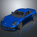 Blue Sports Car With Sleek Modern Exterior And Alloy Wheels Design