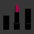 Elegant Cosmetics Display Three Copper Spiral Lipsticks With Open Pink Bullet
