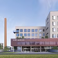 Modern Office Building Factory Building Old Factory Atrium Landscape 3d model