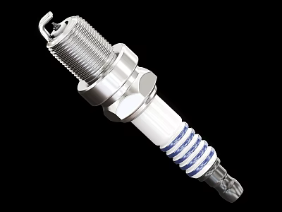 High Performance Industrial Spark Plug With Metal Threads And Ceramic Insulator 3d model