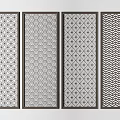 Modern Decorative Room Dividers With Various Geometric Patterns and Intricate Designs 3d model