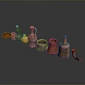 Vintage Metal Household Containers Including Pitchers Jugs Plates And Small Bowls