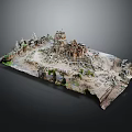 Detailed Ancient Ruins Model Featuring Stone Structures And Overgrown Vegetation 3d model