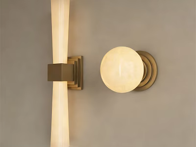 Modern Elegant Wall Lamps With Long Rectangular And Round Designs Warm Light 3d model