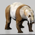 Brown White Mythical Beast 3D Model With Muscular Body Stocky Limbs And Tusks