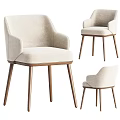 Modern Beige Upholstered Leisure Chair With Wooden Legs And Comfortable Design