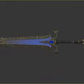 Ornate Fantasy Sword With Blue Blade Golden Hilt And Detailed Decorative Elements