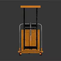 Orange Hydraulic Lift Platform Cart With Sturdy Metal Frame And Wheels