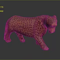 Modern Decorative Orange Leopard Sculpture With Purple Spots And Artistic Design