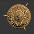 Golden Hanging Decorative Ornament With Chain And Intricate Design For Home