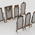 Multiple Vintage Decorative Mirrors With Ornate Wooden Frames For Home Decoration