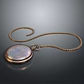 Vintage Brass Pocket Watch With Decorative Dial And Metal Chain Accessory