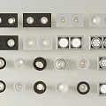 Various Styles Of Downlights And Spotlights In Black White And Silver Designs