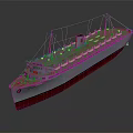 White And Red Cruise Ship With Multiple Decks And Water Reflection
