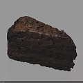 Artistic Rock Shaped Cake With Textured Surface Deep Red Brown Chocolate Layers 3d model