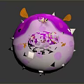 Two Cartoon Pufferfish Characters With Pink White Bodies Spikes And Orange Fins