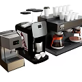 Modern Household Coffee Electrical Appliances with Espresso Machine Multiple Cups and Brewing Function 3d model