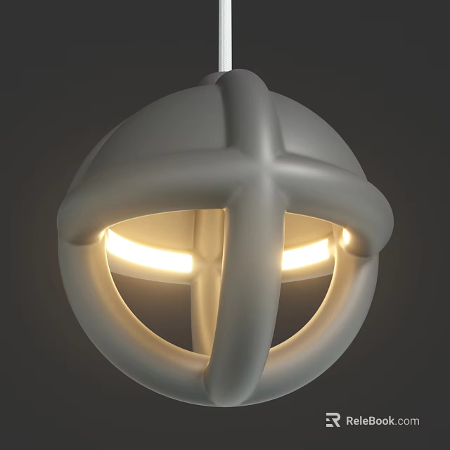 Modern Spherical Chandelier With Cross Structure And Warm Light For Interior Design 3d model 