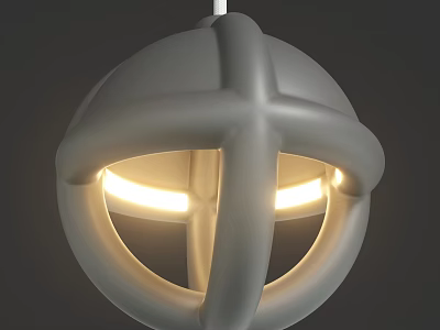 Modern Spherical Chandelier With Cross Structure And Warm Light For Interior Design 3d model
