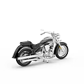 Stylish Classic Black and Silver Motorcycle with Chrome Exhaust Leather Seat and Cruiser Design