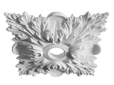 Ornate White Carving With Intricate Details 3d model