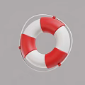 Amusement Park Playground Equipment Red And White Circular Safety Flotation Ring