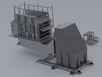 Industrial Equipment With Metal Frame Platform Inclined Structure And Support Components 3d model