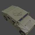 Military Hummer Army Vehicle With Green Exterior Large Tires And Markings