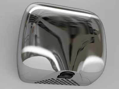 Public Facility Wall Mounted Stainless Steel Smoke Detector With Shiny Surface 3d model
