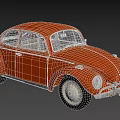 Vintage Orange Beetle Car with Classic Retro Design and Black Background