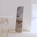 Modern Full Length Floor Mirror With Gold Accents In Minimalist Interior Design