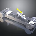Industrial Mechanical Equipment With Metal Frame Wheels And Yellow Component