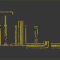 Industrial Machinery Components Featuring Yellow Red Structural Frames And Metal Pallets