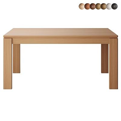 Light Wood Dining Table With Simple Design Rectangular Top And Sturdy Legs 3d model