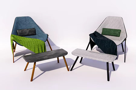 Modern single chair single sofa chair 3d model