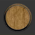 Traditional Wooden Barrel With Solid Construction Natural Wood Texture And Metal Hoops