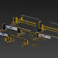 Entrance gate access control 3d model