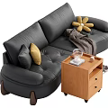 Modern multi-person sofa side table 3d model
