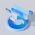 Blue AI Powered Commercial Equipment With Transparent Components And Modern Design