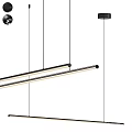 Modern Black Linear Pendant Light With Sleek Hanging Design And LED Lighting