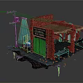 Abandoned Urban Steel Works Building With Red Brick Structure Street Lamp Green Liquid And Debris